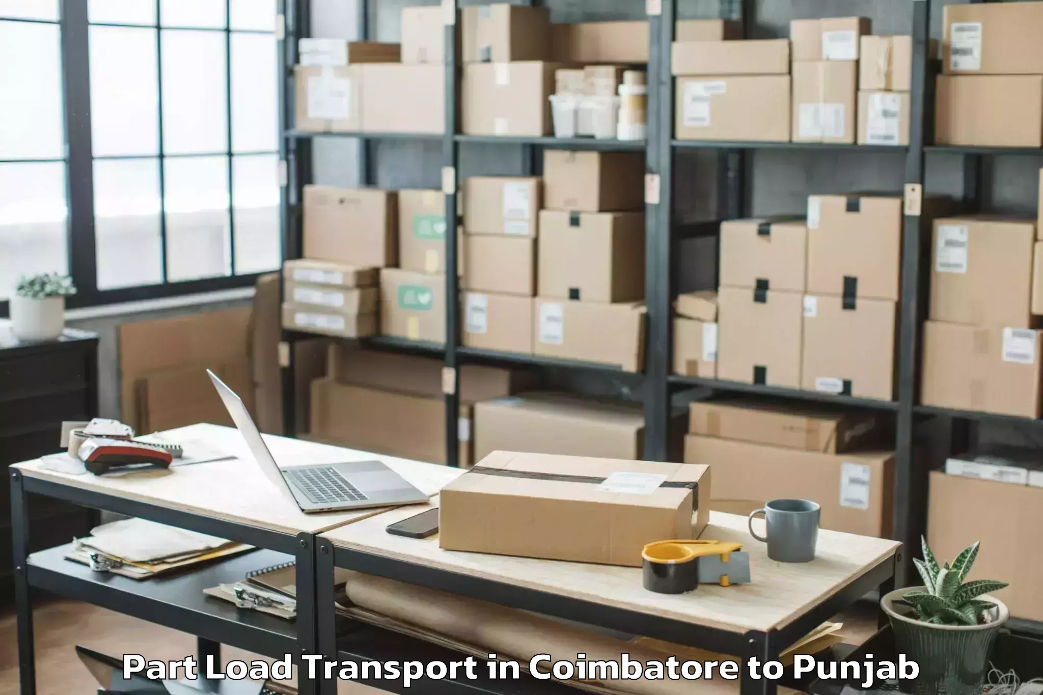 Get Coimbatore to Sunam Part Load Transport